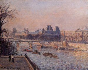 Louvre, Odpoledne — Camille Pissarro