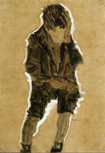 Boy With Hand To Face — Egon Schiele