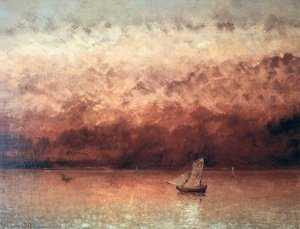 Sunset On Lake Geneva — Gustave Courbet