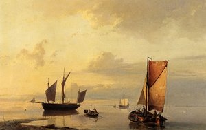 Shipping In A Calm — Johannes Hermann Barend Koekkoek
