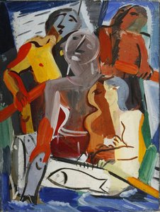 Four Figures in Fishing Boat