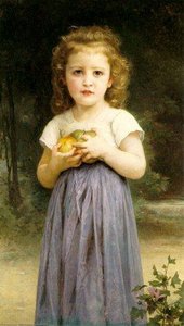Little Girl Holding Apples — William-adolphe Bouguereau