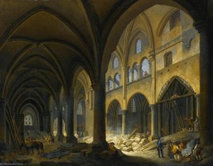 Demolition Of L'église Des Saints Innocents, Paris — 피에르-앙투안 마시 (pierre-antoine Machy)