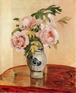 Pink Peonies — Camille Pissarro