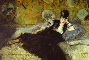 Woman With Fans (nina De Callias) — Édouard Manet