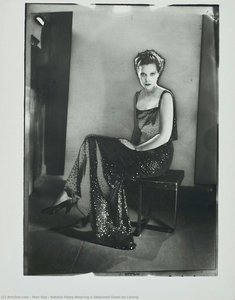 Natalie Paley Wearing a Sequined Gown by Lelong