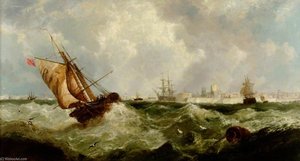 Stiff Breeze Off Portsmouth Harbour — John Callow