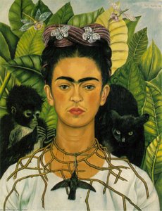 Self Portrait With Thorn Necklace And Hummingbird — Frida Kahlo