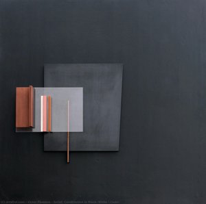 Relief. Construction in Black, White & Cedar