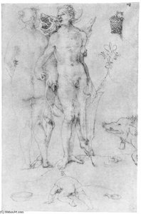 Study Journal, Naked Couple And The Devil — Albrecht Dürer