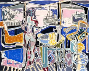 Harbour Window With Two Figures St Ives July 1950 — Patrick Heron
