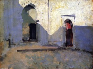 Entrance To A Mosque (also Known As Courtyard, Tetuan) — John Singer Sargent