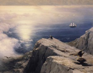 A Rocky Coastal Landscape In The Aegean — Ivan Konstantinovich Aivazovsky