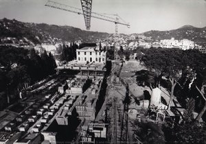 Birdseye view of buildings 4, 3 and the old Villa from the south