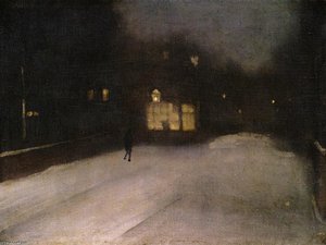 Nocturne In Grey And Gold: Chelsea Snow — James Abbott Mcneill Whistler