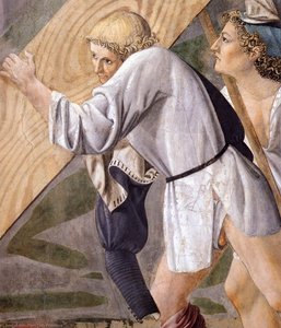 3. Pogrzeb Świętego Drewna (detal) — Piero Della Francesca