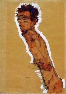 Male Nude In Profile Facing Left (also Known As Self Portrait) — Egon Schiele