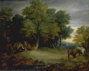 Zigeunerlager, Sonnenuntergang — Thomas Gainsborough