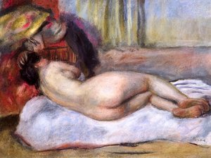 Nainen Hattua Kantamassa Lepäävä — Pierre-auguste Renoir