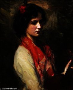 Young Woman with Mandolin