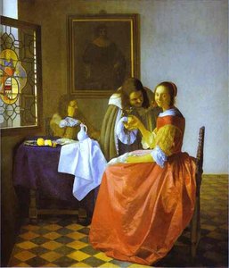 Woman And Two Man — Johannes Vermeer
