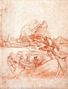 Time Driving A Boat Ferries The Four Seasons And A Sleeping Figure Toward Death — كارلو ماراتا