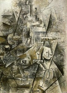 Clarinet And Bottle Of Rum On A Mantelpiece — Georges Braque