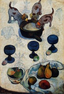 Still Life With Three Puppies — Eugène Henri Paul Gauguin