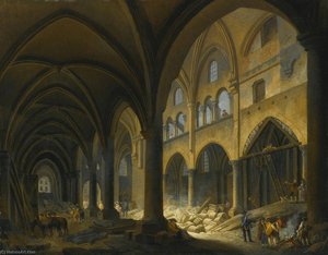 Demolition Of L'eglise Des Saints Innocents, Paris — 피에르-앙투안 마시 (pierre-antoine Machy)
