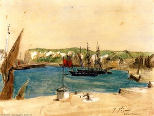Vue Du Port De Dieppe — Eugène Delacroix