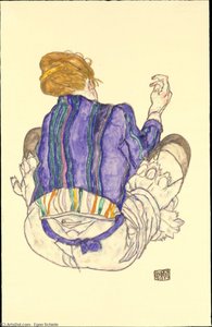 Ülő Nő, Hátra Néző — Egon Schiele