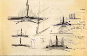 Sketch for Cleveland War Memorial, Fountain of Eternal Life