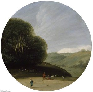 Landscape With Pastoral Figures — Goffredo Wals (goffredo Tedesco)