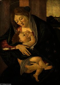 Virgen Y Niño Con Dos Ángeles — Sandro Botticelli