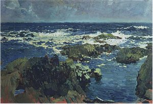 Sea And Rocks In San Esteban, Asturias — Joaquín Sorolla Y Bastida