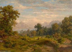 Wooded Landscape With Sheep