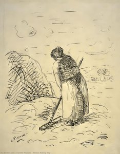 Woman Raking Hay — Camille Pissarro