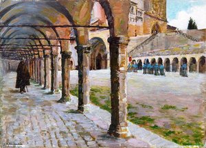 Ancien Cloître De La Place Saint François À Assise (titre Inscrit) — Joseph Félix Bouchor