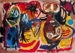 People, Birds And Sun — Karel Appel