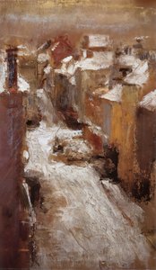 Rue De Flandre In The Snow — James Ensor