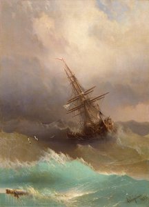 Ship In The Stormy Sea — Ivan Konstantinovich Aivazovsky