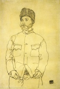 Russian Prisoner Of War With Fur Hat — Egon Schiele