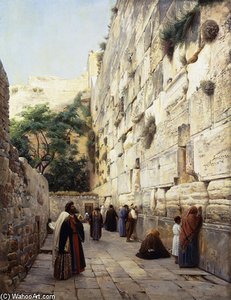 Praying At The Western Wall, Jerusalem — Gustav Bauernfeind