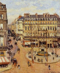 Rue Saint-honoré: Morningsun Effekt, Place Du Théâtre Français — Camille Pissarro
