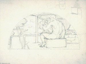 (iowa State Capitol Rotunda) (manufactures, Study For Panel) — Kenyon Cox