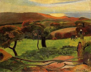 Breton Landscape - Fields By The Sea (le Pouldu) — Eugène Henri Paul Gauguin