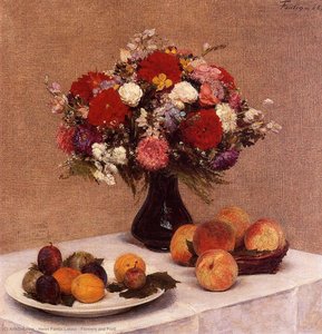 Flowers And Fruit — Henri Fantin-latour
