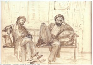 Waiting For The Train — Raja Ravi Varma