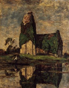 Criqueboeuf, The Church — Eugène Louis Boudin