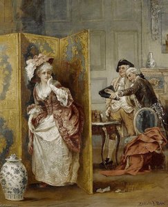 Interior With A Lady And Two Gentlemen — Laslett John Pott